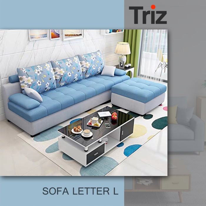 sofa minimalis l 3 seater furniture minimalis bonus meja minimalis [Triz Furniture]