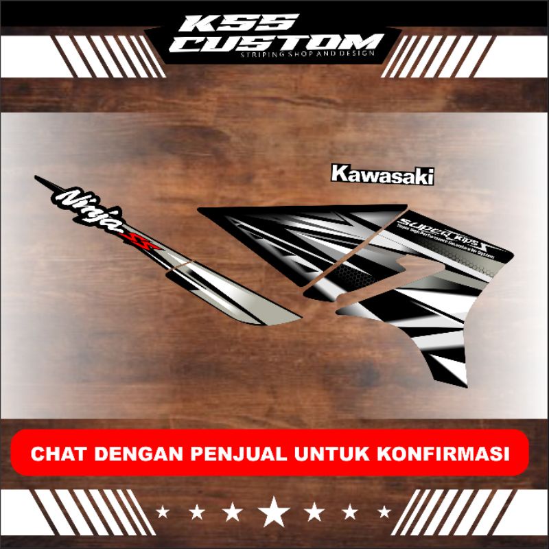 STRIPING NINJA SS 150 - BODY HITAM - BODY PUTIH - STRIPING NINJA SS VARIASI CUSTOM - STRIPING NINJA 