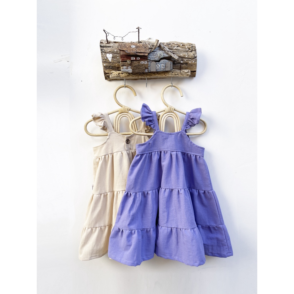 LILOU - Dress Anak Layer Tumpuk Linen Panjang