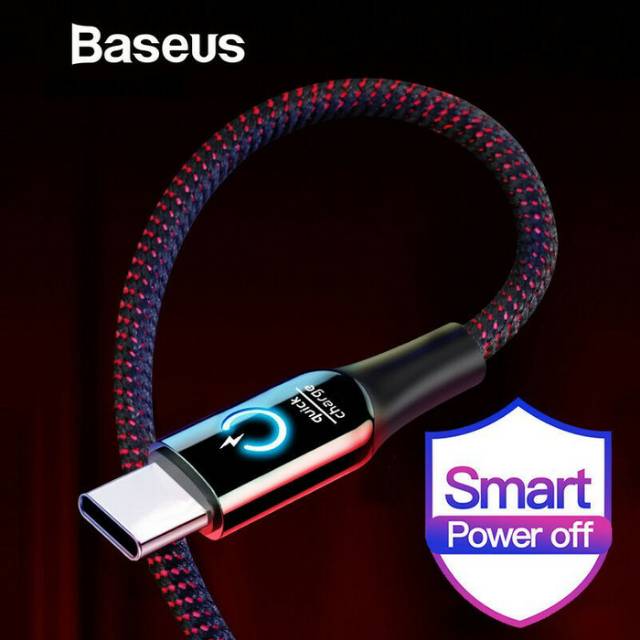 KABEL DATA BAESUS TYPE - C / BAESUS AUTOMATIC POWER - OFF FAST CHARGER - HITAM