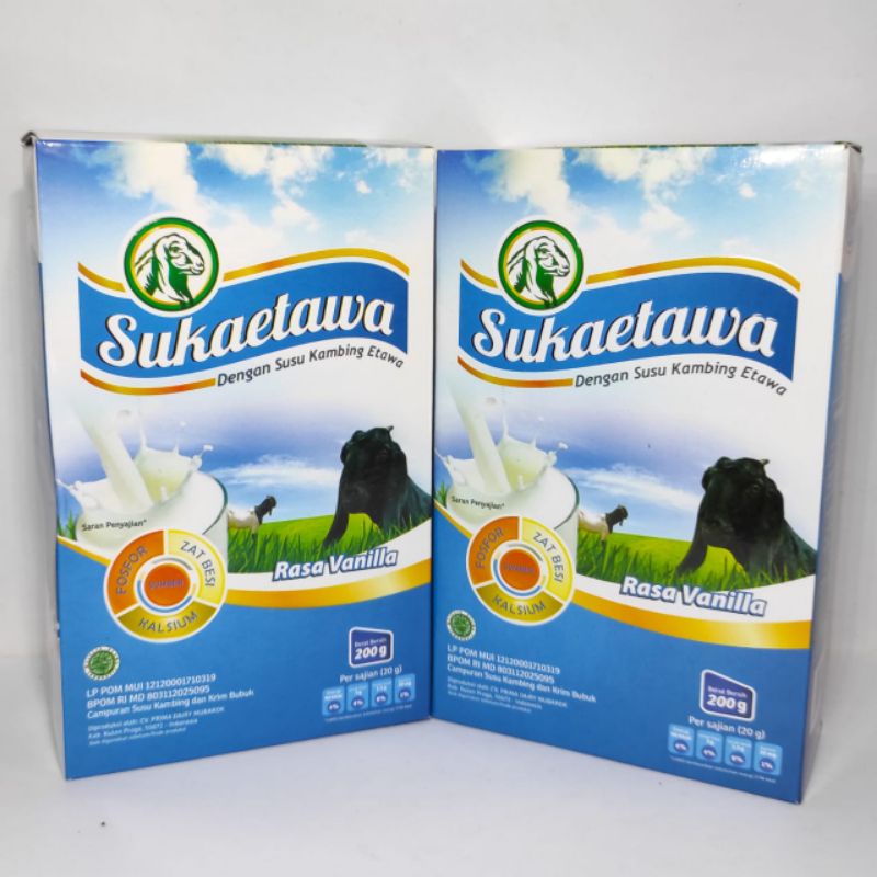 

Susu Kambing Bubuk Etawa Sukaetawa 200 gram Rasa Vanilla Untuk Anak Dan Dewas BPOM Bisa COD Original