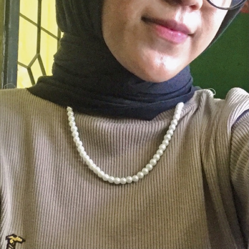 Pearl necklace | pearl bead necklace | pearl choker | beaded necklace | kalung mutiara | kalung mani