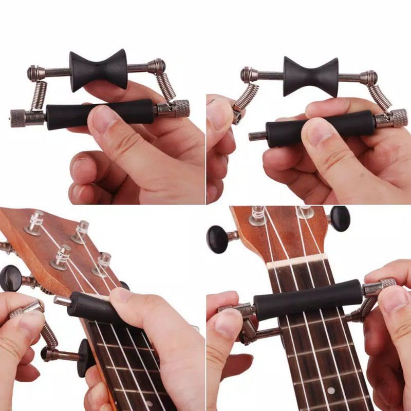 Capo Gitar Akustik Elektrik Nylon Bass Glider Slider Rollling Metal