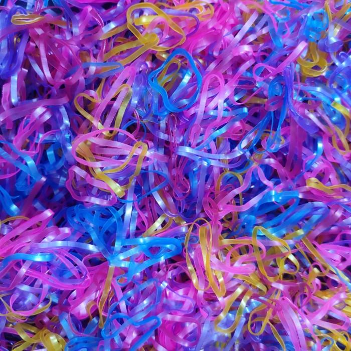 Ikat Rambut / Karet Jepang Hitam Warna-Warni Kiloan Medium ( M )