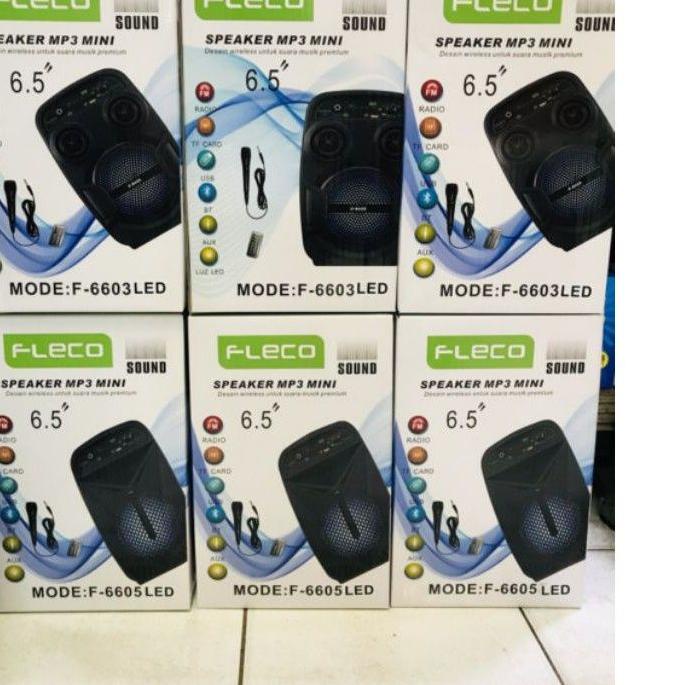 SPEAKER BLUETOOTH KARAOKE F-6603 BONUS MIC MICROPHONE FM RADIO