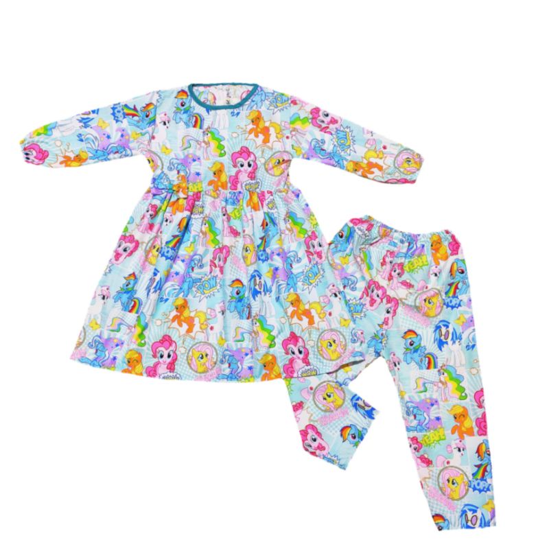 Setelan Tunik Anak Perempuan  Stelan Harian Anak Cewe 2-7 tahun