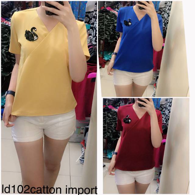 Blouse blus katun wanita import baju