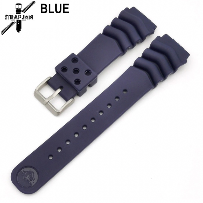 SKO Tali Strap Jam Tangan Universal Style Seiko 20mm 22mm Rubber Silikon Silver Stainless Steel Buckle