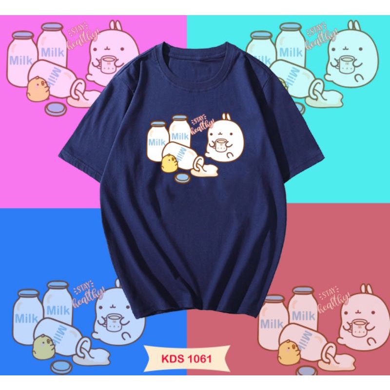 T-SHIRT/TUMBLR TEE/KAOS MOLANG MILK UNISEX OVERSIZE