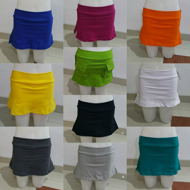 rok senam katun spandex rok pendek tennis padel bawahan padel baju senam wanita baju senam rok padel