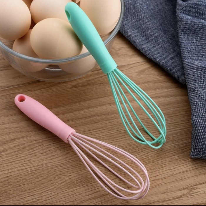 U109 Full Silicone Pengocok Telur Adonan Mixer Baking Whisk Egg Beater