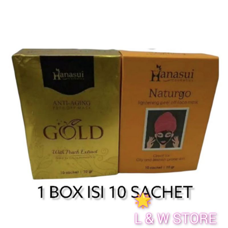 HANASUI NATURGO/NATURGO GOLD/MASKER WAJAH/BPOM/1 BOX 10 PCS