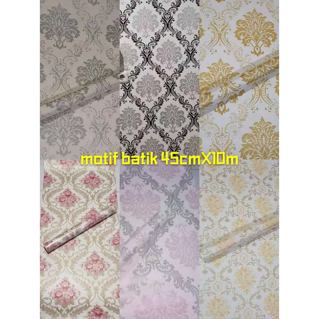 Wallpaper Sticker Dinding Motif Batik 45cmx10m