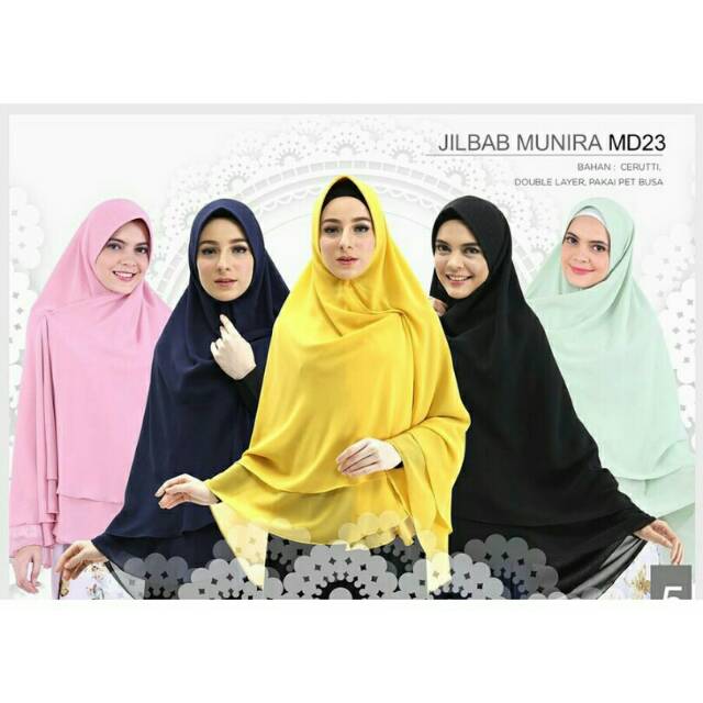 Khimar ORI MUNIRA MD23 | Khimar Syari | Khimar Model Pinguin | Hijab Syari | Jilbab Instan