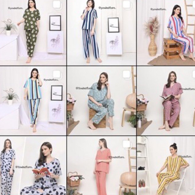 Setelan Lengan pendek rayon