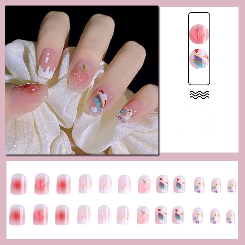 Kuku Palsu 【A23，lem sticker】Nikah kuku Wedding False Nailart Pengantin Tangan