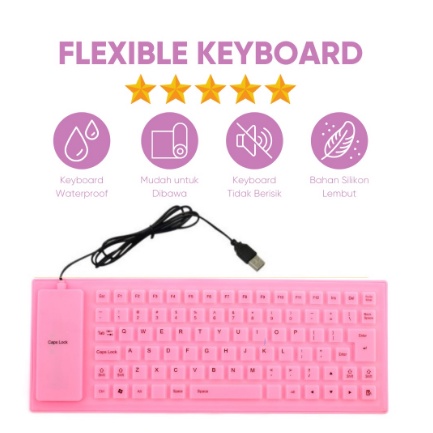 Keyboard Flexible Kabel USB Bahan Karet / Anti Air For Laptop PC