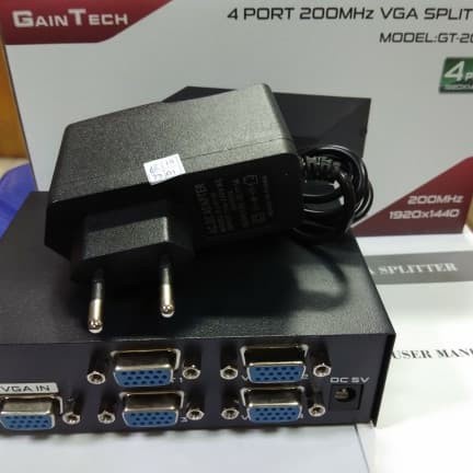 Gaintech VGA Splitter 4Port 200Mhz GT-2004