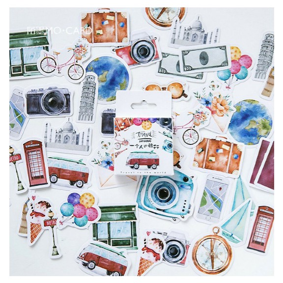 

Sticker Deco Traveling Tour Bujo Journal Scrapbook DIY Lucu