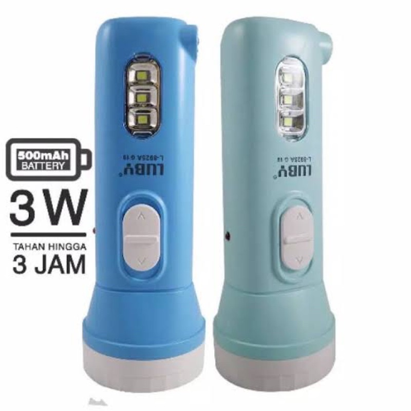 Senter Cas Mini + Emergency Luby Rechargeable L-8925A (3 Watt)