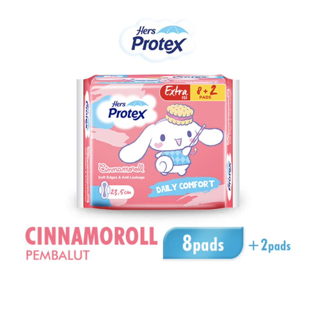 Hers Protex Daily Comfort Day Pembalut Wanita Cinnamoroll Bag Isi 8 + 2 Pcs