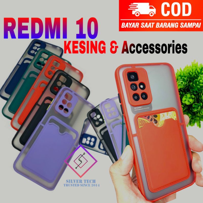 Silvertech Case List Kartu Redmi 10 Kesing Softcase Temperglass Silikon Redmi 10 Slot kartu