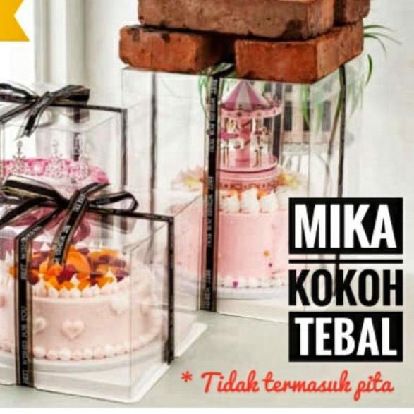 

ⅎ Cake Box Clear Dus Kue Bening Kotak kue Bening Tutup Transparan Mika PET P22 x L22 CM ✱