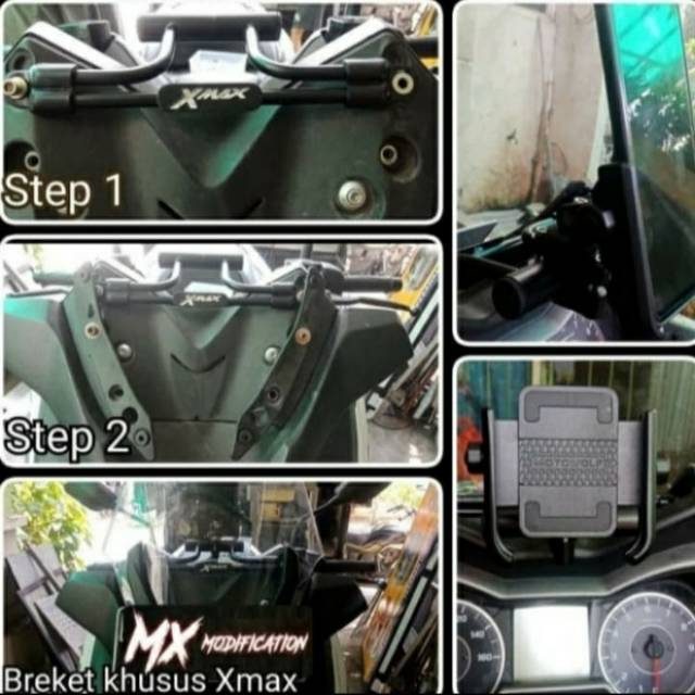 Breket tempat dudukan holder hp Gps yamaha Xmax