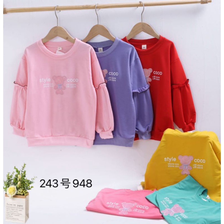 Sweter/ Atasan Anak Perempuan Import LENGAN BALON 3-7 TAHUN