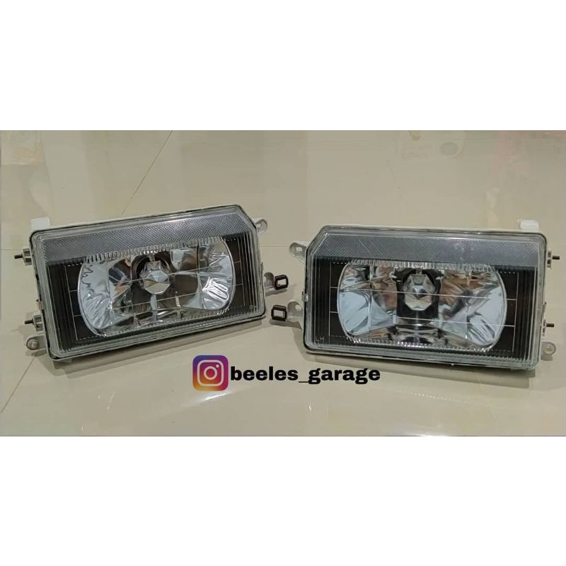 Headlamp Kristal Smoke Hitam Kijang Super/Grand