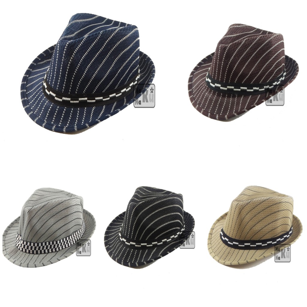 Topi Fedora Salur Anak / Topi Jazz Salur Anak / Topi Tompi Salur Anak