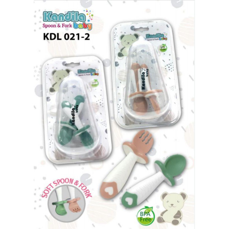 kandila baby soft spoon &amp; fork sendok makan bayi