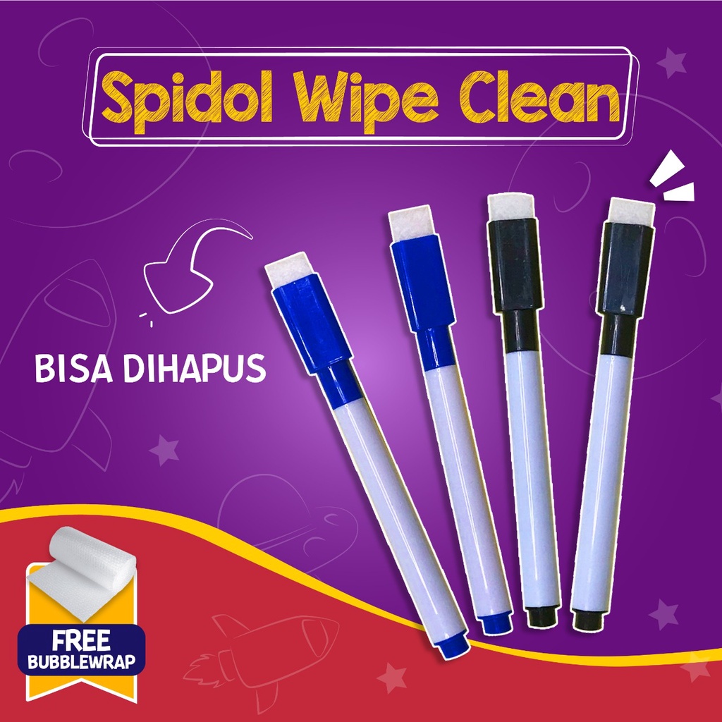 Spidol Wipe Clean Bisa Ditulis Dihapus Spidol Warna Papan Tulis Spidol Anak Spidol Mini Wipeclean