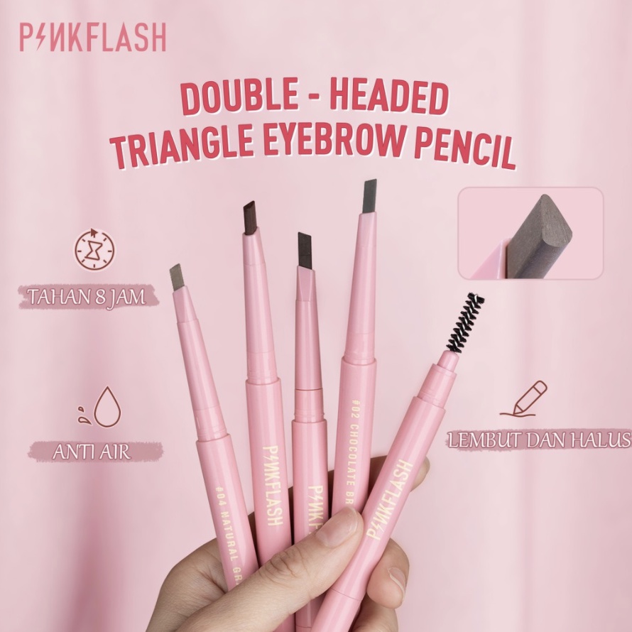 PINKFLASH OhMyEmoji Automatic Eyebrow Pencil Lasting 8h Waterproof Soft Durable Fiber Rotating Brush Head Pigmented Easy Blend PF013