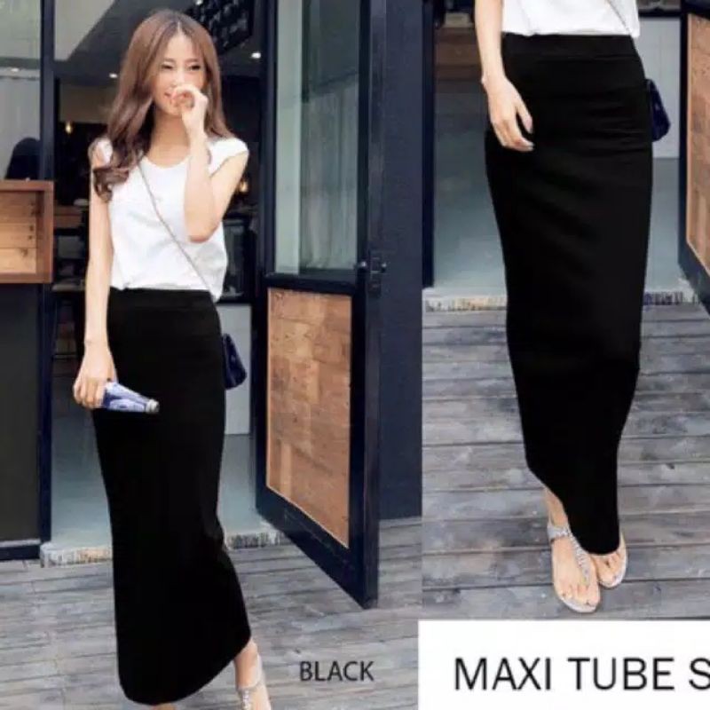 ROK SPAN PANJANG SCUBA PREMIUM MAXI SKIRT / ROK SPAN HITZ(1kg muat 4pcs) (COD)