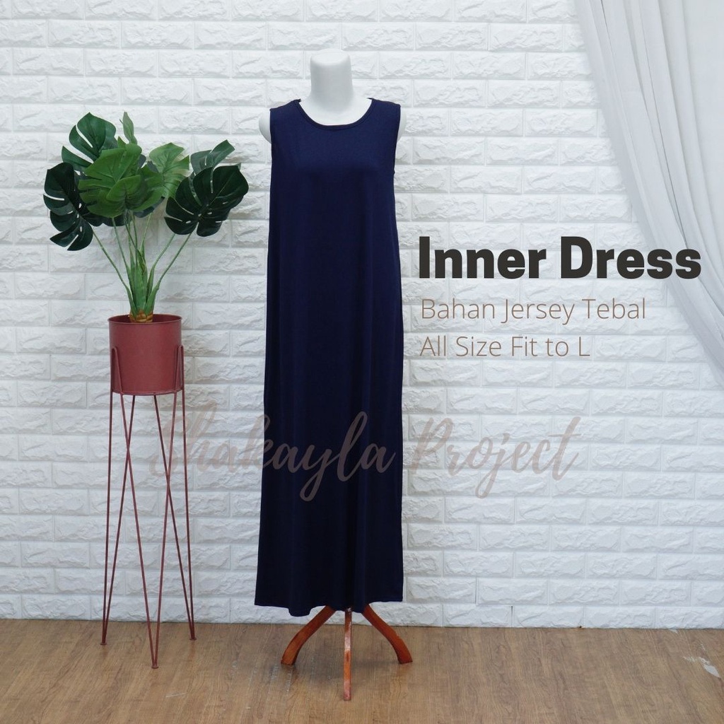 Inner Dress Singlet bahan Jersey Tebal Premium All Size Fit To L