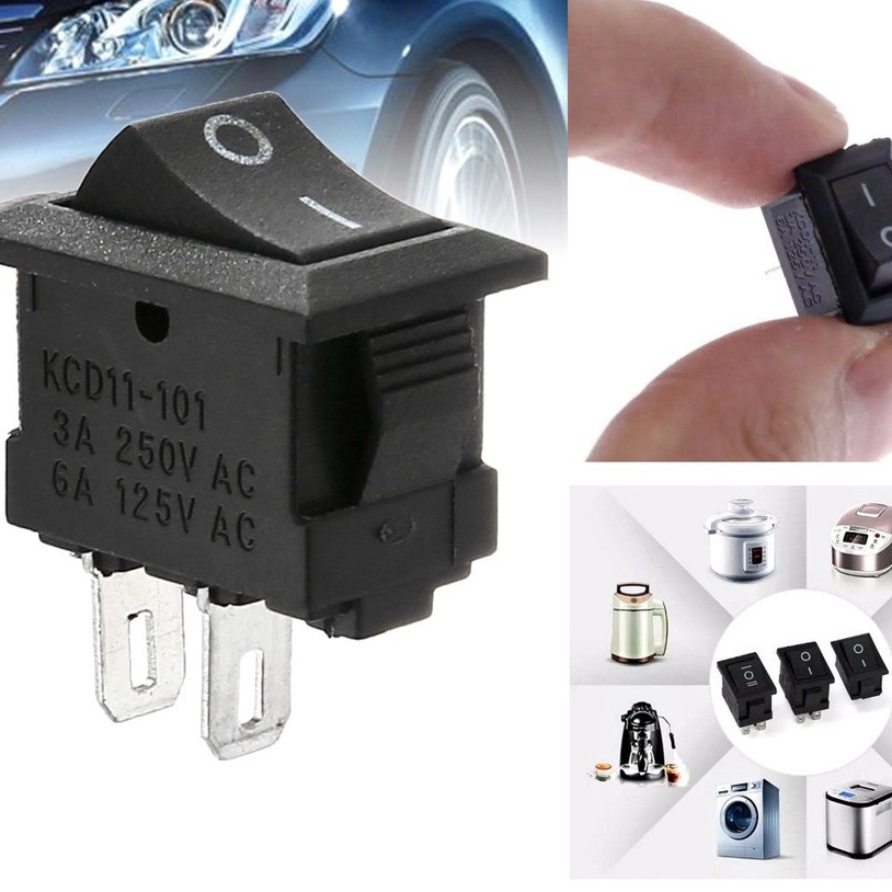 Saklar On Off Kotak HITAM Saklar Rahasia 2 Pin Kaki Motor Mobil Truck 12 Volt 24 Volt Switch On Off