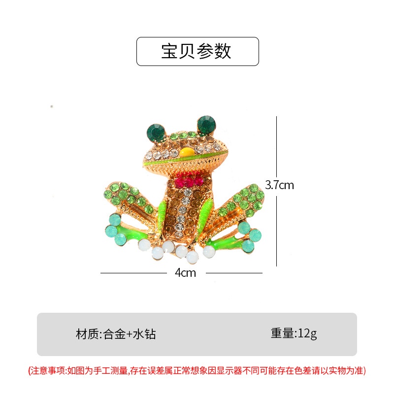 Bros Bentuk Kartun Kodok Aksen Berlian Bahan Alloy Anti Silau Gaya Eropa Amerika Untuk Wanita