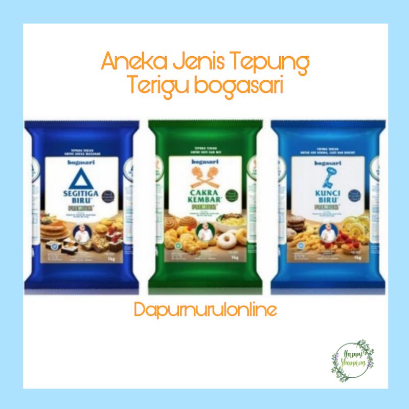 

Tepung terigu bogasari 1kg - Cakra kembar - Segitiga biru - Kunci biru