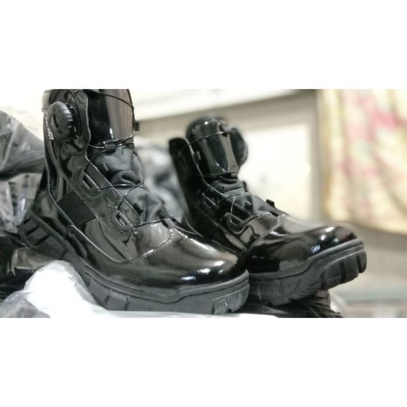 SEPATU PDH KULIT KILAP TALI PUTAR