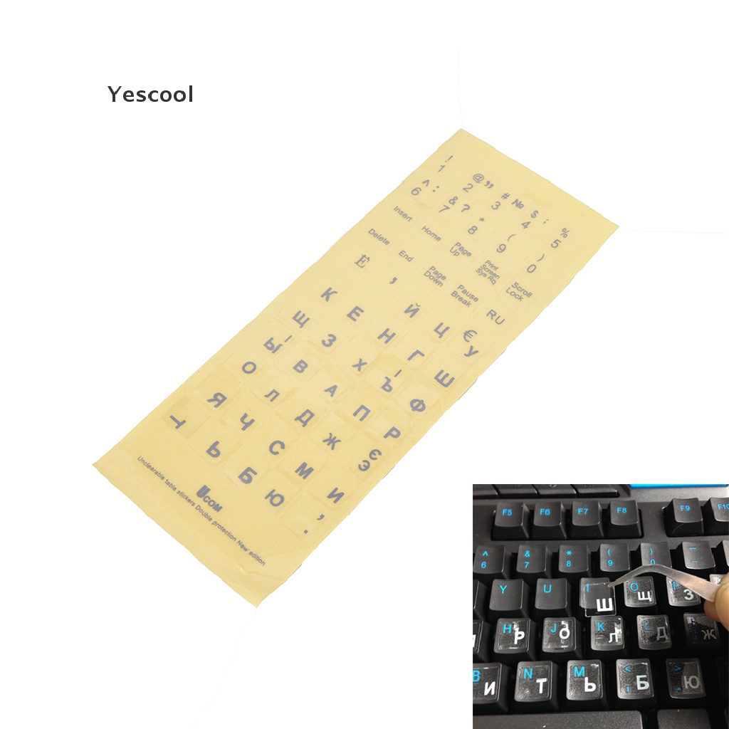 Yes Stiker Huruf Rusia Transparan Untuk Keyboard Laptopnotebookkomputer PC