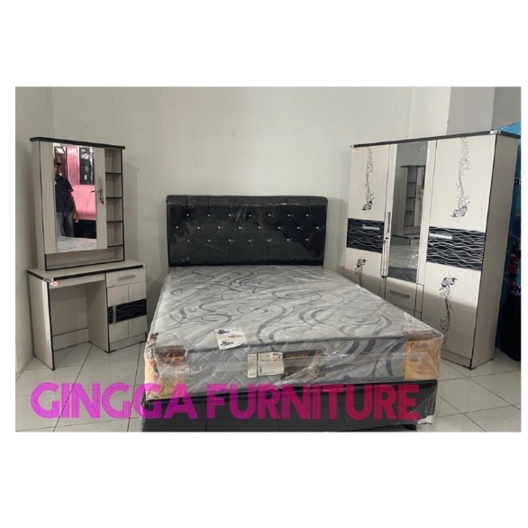 KASUR SATU SET KAMAR TIDUR SET KASUR CENTRAL DIVAN LEMARI MEJA RIAS