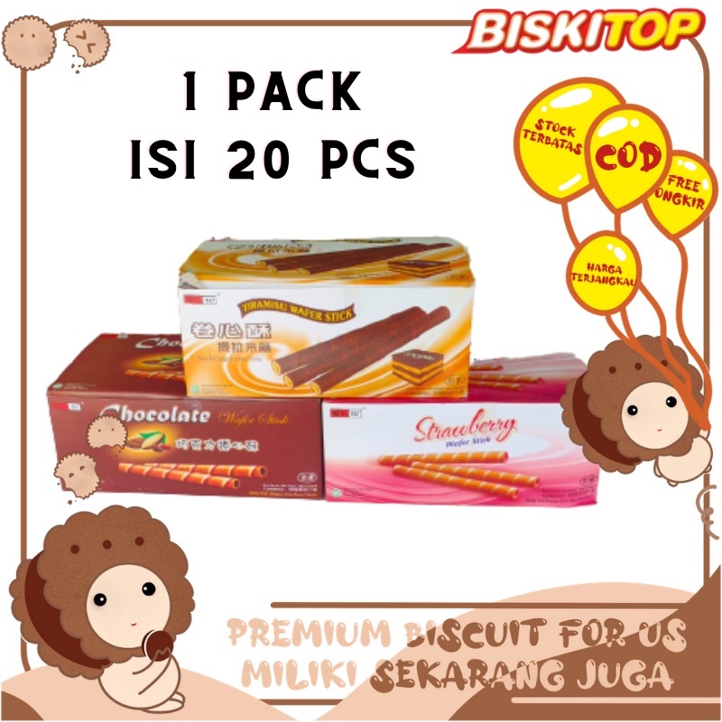 

BISKITOP - (1 PACK) WILLIE WAFFER STICK 1KG Biskuit Biskitop Rasa Manis Cemilan Anak Biscuit Murah