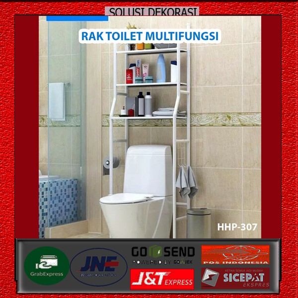 Rak Toilet Multi Fungsi | Rak Toilet Organizer WC Tissue sabun Kloset Kamar Mandi 165x50x26