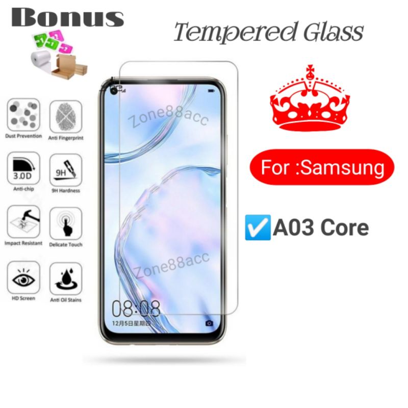 Antigores Tempered glass screen guard protector Samsung A03 Core A03core TG Bening Antiblue Spy Blue light Full Garskin Lensa Lens Pelindung Layar Kamera ceramic kaca