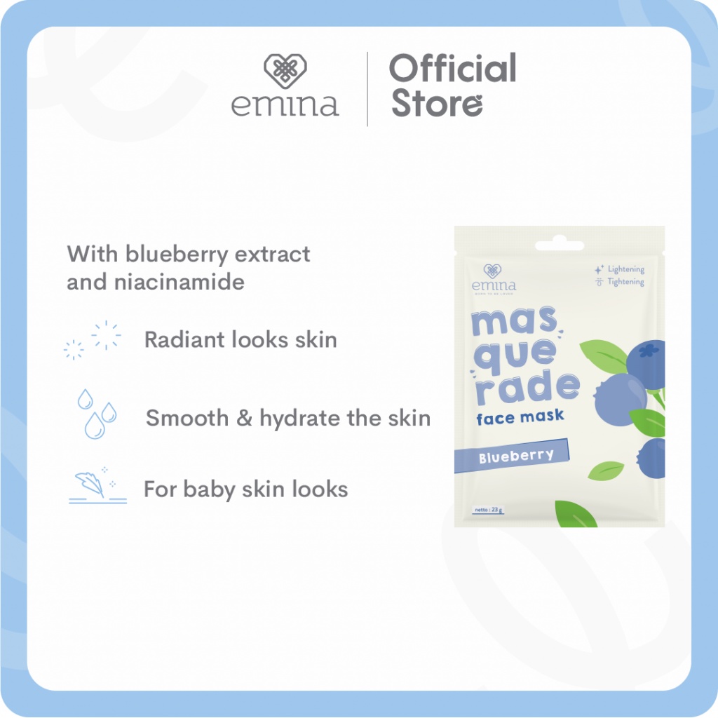 Emina Masquerade Face Mask 23 g - Masker Wajah (Sheet Mask) BISA COD