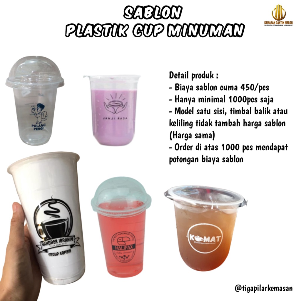 

Sablon plastik cup minuman dingin