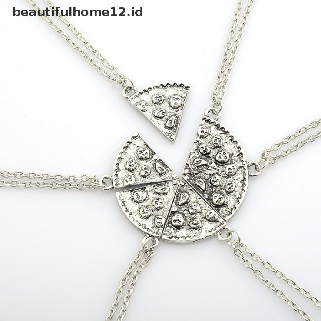 【beautifulhome12.id】 Fahion Best Friends Pizza Pendant Necklace Vintage Creative Friendship Necklace .