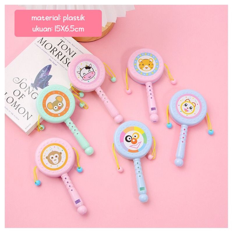 Whistle Drum Shaker Mainan Bayi Rattle Genggam Rattle Stick