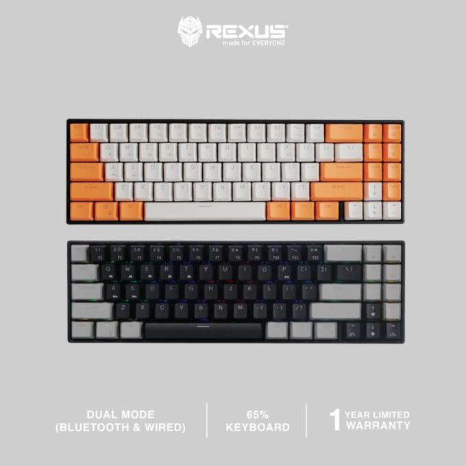 Rexus Daxa M71 Pro Gaming Keyboard - Blue Switch, White Keycaps Termurah